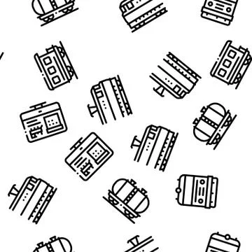 Train Rail Transport Seamless Pattern Vector Illustrazione stock