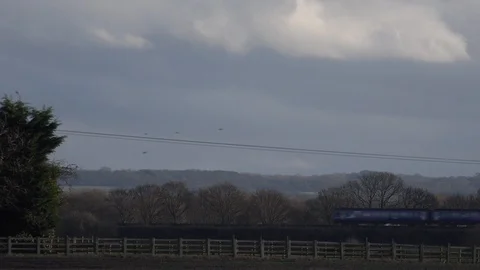 Train rail on west coast line England countryside 4k UK Vídeos de archivo 122389092