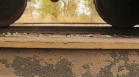 Train Rail with Wheels Stock-Footage 32593662