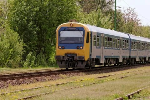 Train on railroad Stock Photos