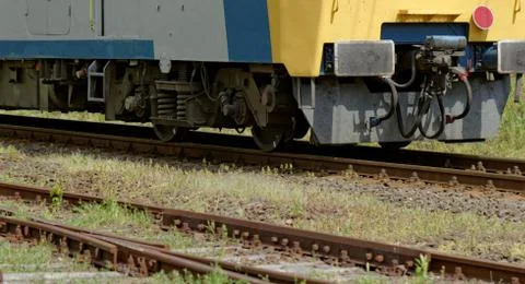 Train on railroad Stock Photos