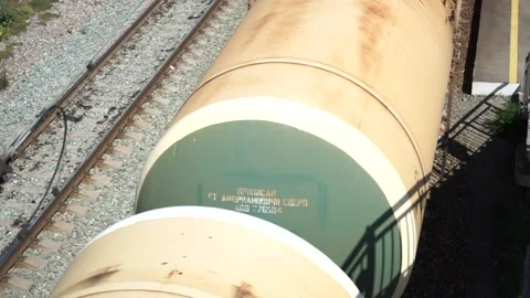 A train on a railroad track Video stock 145150067