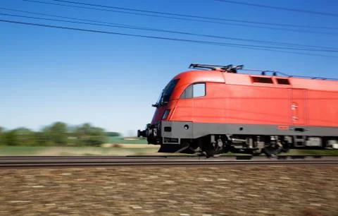 Train on railroad tracks Stock Photos