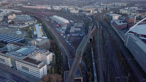 Train Rails Drone Shot Stock Footage 99310244