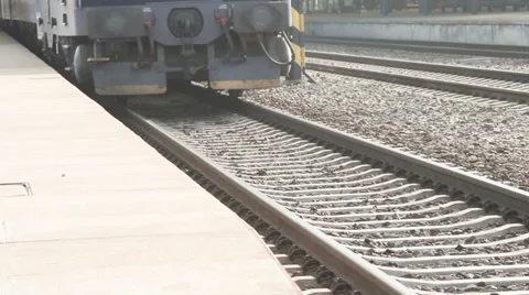 Train on the rails Stock Footage 36814754