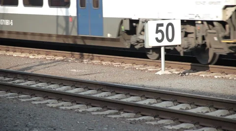 Train on the rails Stock Footage 36815421