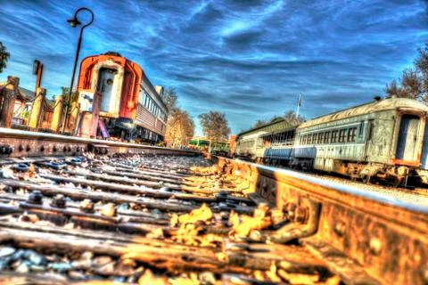 Train rails Foto stock