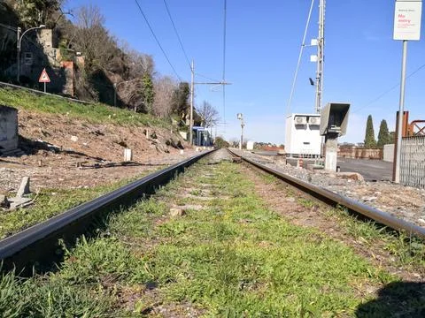 Train rails Stock Photos
