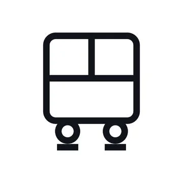 Train Railway Black White Line Icon Editable Stroke Vector Symbol Stock Illustration