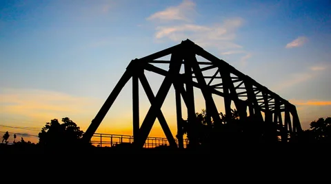 Train on railway bridge. Video stock 57352147