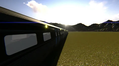 Train on the railway Stock Footage 24791574