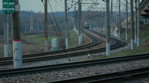 Train on the railway Stock Footage 62681753