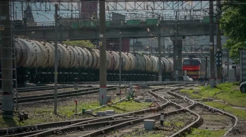 Train on the railway 库存影片 62921557