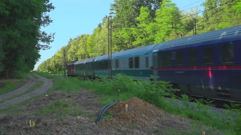 Train on railway Stock Footage 145820286