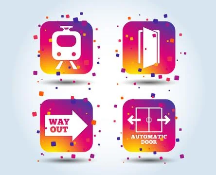Train railway icon. Automatic door symbol. Illustrazione stock