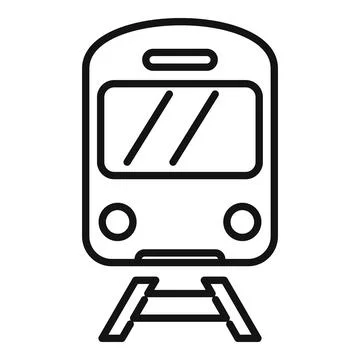 Train railway icon outline vector. Platform station Stock Illustration