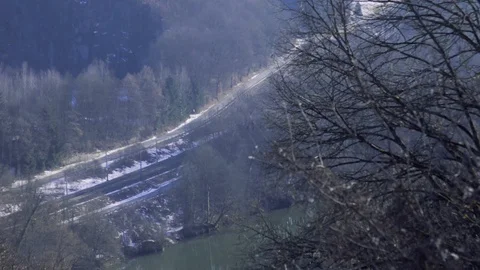 Train, railway in the mountains of Austria Stock Footage 106816144