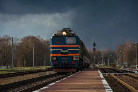 Train on the railway Stock Photos