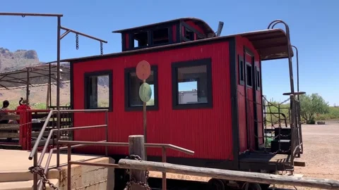 Train Rain at Goldfield Ghost Town Apache Junction Arizona Stock Footage 132841314