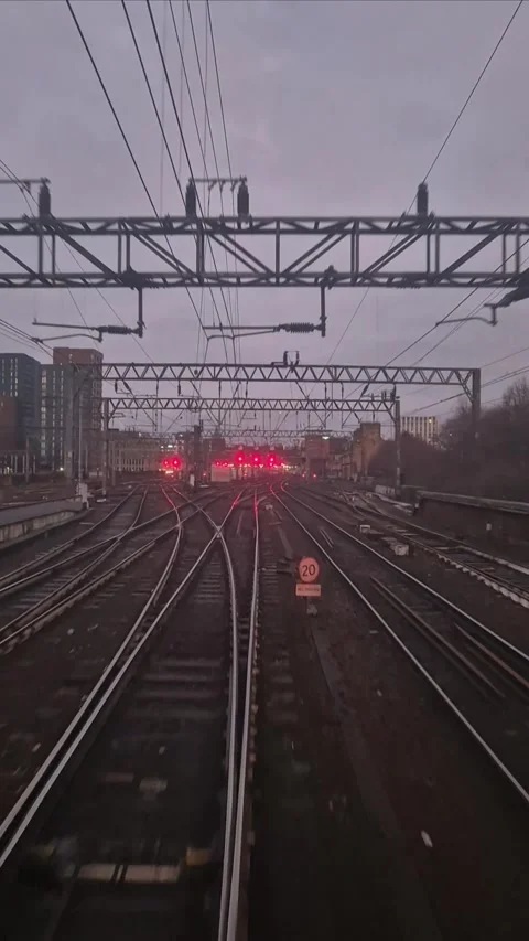 Train rear view Vídeos de archivo 297616891