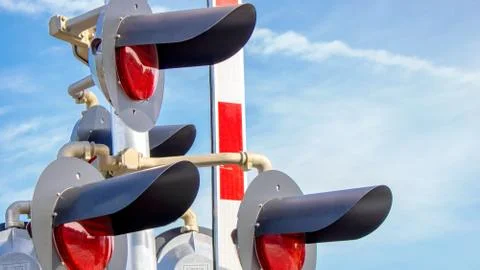 Train Red Light Stop Stock Photos