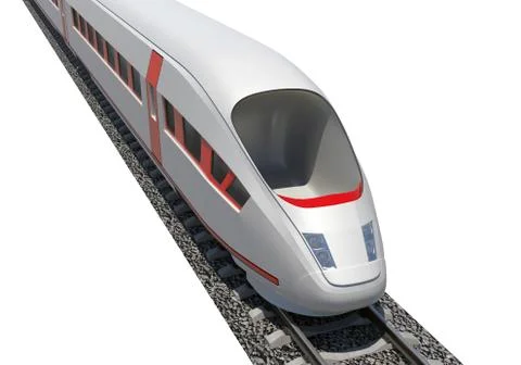Train with red stripes on white Stock Illustration