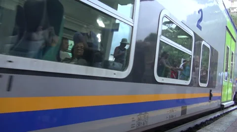 The train represents the best way to visit Riomaggiore. Stock Footage 67590774