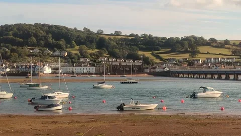 Train ride along the River Teign and Shaldon Bridge Stock Footage 315533360