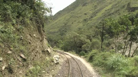 Train Ride Along Tracks Stock Footage 10592001