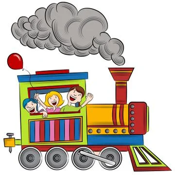 Train ride children Stock Illustration