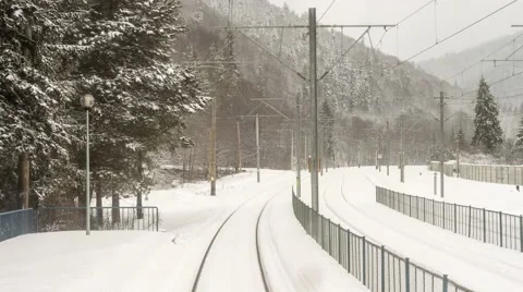 Train ride from the mountains to the plains Stock Footage 45882710