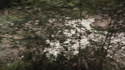 Train ride next to river Vídeo Stock 115727304