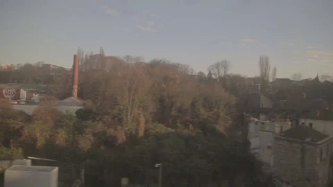 Train ride in the Paris suburbs Stock Footage 71533584