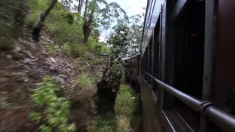 Train ride in sri lanka, view from window 스톡 동영상 72443265