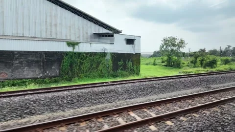 Train ride through landscapes on Java Island in Indonesia 스톡 동영상 336946635