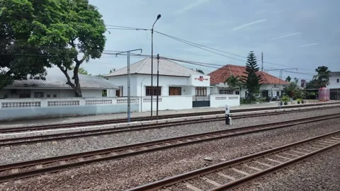 Train ride through landscapes on Java Island in Indonesia 스톡 동영상 336946882