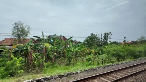 Train ride through landscapes on Java Island 스톡 동영상 336946994