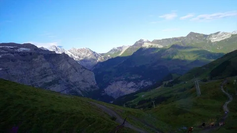 Train ride through the Swiss Alps 2.7K 60fps Stock Footage