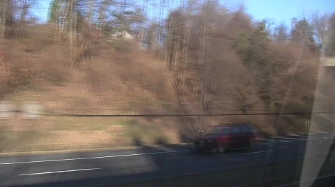 Train ride traffic 1m Stock Footage 623463