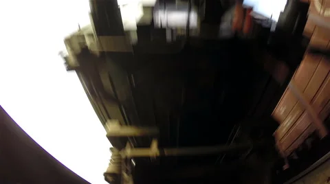 Train rides at high speed. view from below. Stock Footage 53290516