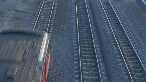 Train rides look with bridge Stock Footage 90250596