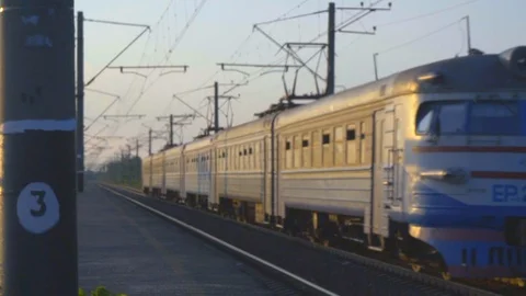 Train rides by rail 스톡 동영상 113918007