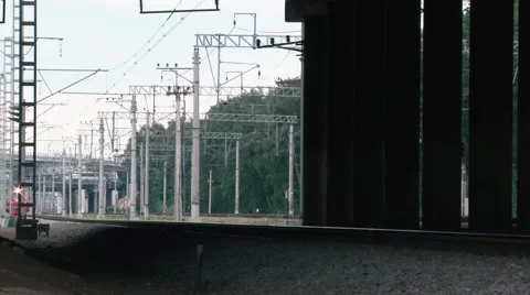 Train rides on the railroad Stock Footage 52206620