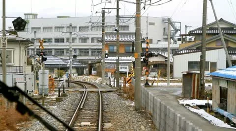 Train rides on rails. Stock Footage 21880645