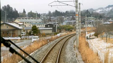Train rides on rails. Stock Footage 21880917