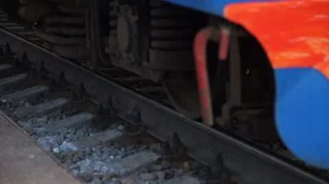 Train rides on rails 動画素材 55302557