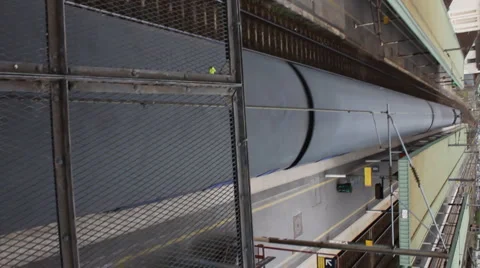 Train rides on top form Stock Footage 4334323