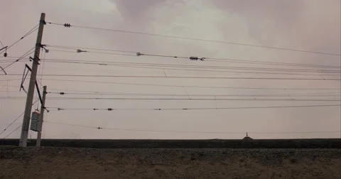 Train rides . Train path. 4K . blackmagic Vídeo Stock 63205270