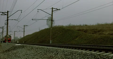 Train rides . Train path. 4K . blackmagic Stock Footage 63206031