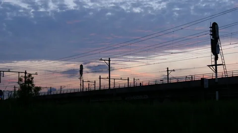 Train riding railway, 4k shot. Stock Footage 64789561